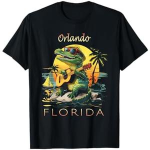 Orlando Florida Vacation Cute Alligator Sunset Souvenir T-Shirt, Size 2T Black