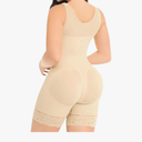  Shapewear for Women - Full Body Tummy Control Shaper with Butt Lifter, Zipper Crotch - Post Surgery Support (Beige, Large)