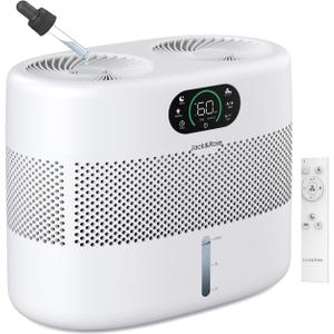 Reuseable Wick Evaporative Humidifier for Bedroom Quiet Healthy Baby Humidifier, No White Dust, Evaporative Humidifier Large Room 800ml/h 3 Speeds, 2