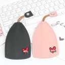 2 x PU Leather Key Fob Case, 5Pcs Key Pouch for Car Keys Keychain Holder Love Heart Decor Key Case, 5 Colors