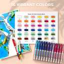 Nicpro 36 Colors Acrylic Paint Markers Brush Tip, Water-Based No-Bleed Paint Markers with Automatic Ink Control, Waterproof Acrylic Paint Pens for DIY Art & Crafts  Rock, Wood, Glass, Ceramic, Fabric (1 Count (Pack of 36))