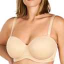HSIA Strapless Bras for Women Large Breasts Non Slip Full Coverage Underwire Supportive Multiway Strapless Bra Plus Size (Beige)