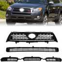 Front Upper Lower Bumper Grille For 2009-2012 Toyota RAV4 Base Sport