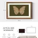 ARPEOTCY Vintage Gold Framed Large Wall Art, Classical White Butterfly Paintings, Dark Moody Green Canvas Prints Artwork with Antique Frame, Victorian Wall Decor for Gallery Living Room 16x24 inch