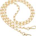 PATIKIL Purse Chain Strap, DIY Bag Chain Strap Replacement Crossbody Bag Straps Clutch Chain Strap (47", Cream & Gold)