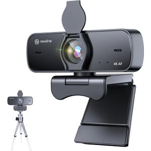 4K Webcam for PC with Fast Autofocus and Sony Sensor, Dual Noise-Reduction Microphones, Auto Light Correction, 4K 30FPS UHD, 77 FOV USB Webcam with Tripod for Zoom, Teams, Mac and Streaming