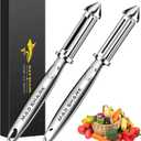 MAD SHARK Vegetable Peeler, Potato Peelers, I-Shaped Ultra Sharp Stainless Steel Blades Peelers, Orange Peeler for Kitchen, Veggie, Fruit, Garlic, Carrot, Apple Peeling 2pcs