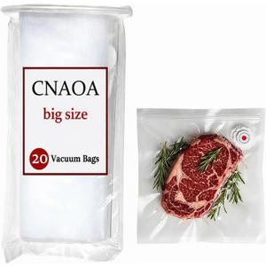 3rd-Gen (10" x 11") 20 PCS Upgraded Reusable High-Seal Bags (Vacuum Sealer Machine Not Included), Compatible with CNAOA Vacuum Sealers