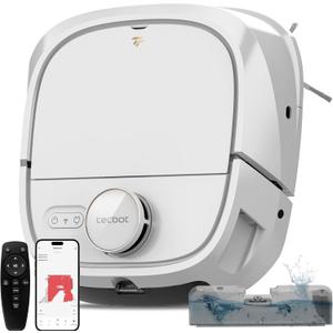 TECBOT Robot Vacuum and Mop (M1 Pro) - LiDAR Robotic Vacuums Cleaner for Home with Pet Hair, Carpet, Hardwood Floors, Auto Smart Mopping, Self Cleaning, Avoids Obstacles, Voice Control, White