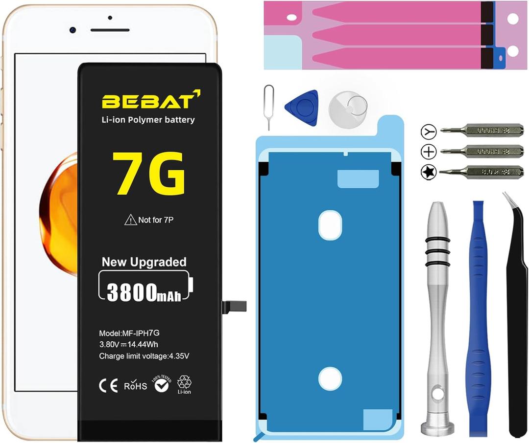 Replacement for iPhone 7 Battery, 3800mAh High Capacity Li-ion Polymer Replacement Battery for Model (A1660 A1778 A1779) with Professional Repair Tool Kits