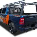 Black Horse Heavy Duty Ladder Rack Over Cab System 5.5' Bed Black Powder Coated Compatible with All 3/4-ton trucks with 5.5ft to 5.7ft bed length Not compatible with tonneau covers-CSFRHD55B