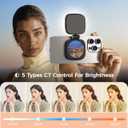 Magnetic Selfie Light for iPhone, 5 Color Extendable Phone Light with Mirror,360 Folding LED Fill Light for TikTok/Photo/Video/Makeup, Compatible with iPhone16/15/14/13/12 Series