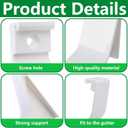 RUBII 10 Pcs 5" W Exterior Gutter Support Hook, Weatherproof ABS Roofing Gutter Hangers, White Rain Gutters Brackets for Repairing Sagging Secure Mounting