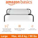 Amazon Basics Cooling Breathable Elevated Dog Bed with Metal Frame for Large Dogs, 51" x 31" x 8", Grey