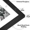 Americanflat 17x23 Picture Frame with Polished Plexiglass - Use as 13x19 Frame with Mat or Display 17x23 Photo Without Mat - Hudson Collection - Wide Picture Frames for Wall Display - Black