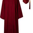 GraduatePro Matte Graduation Cap and Gown Class of 2025 Set Bulk with Tassel for High School & College 12 Colors (39, Maroon)