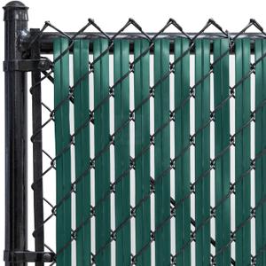 Chain-Link Fence Blade Slats with Bottom Lock (4-ft, Green)