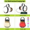 LED Camping Lantern, 1500 Lumens Camping Lantern Rechargeable with Solar Panel Charging, Waterproof, 8 Light Modes, 7500mAh Power Bank, Camping Flashlight for Hurricane Emergency, Hiking, Outdoor (Orange&Black)