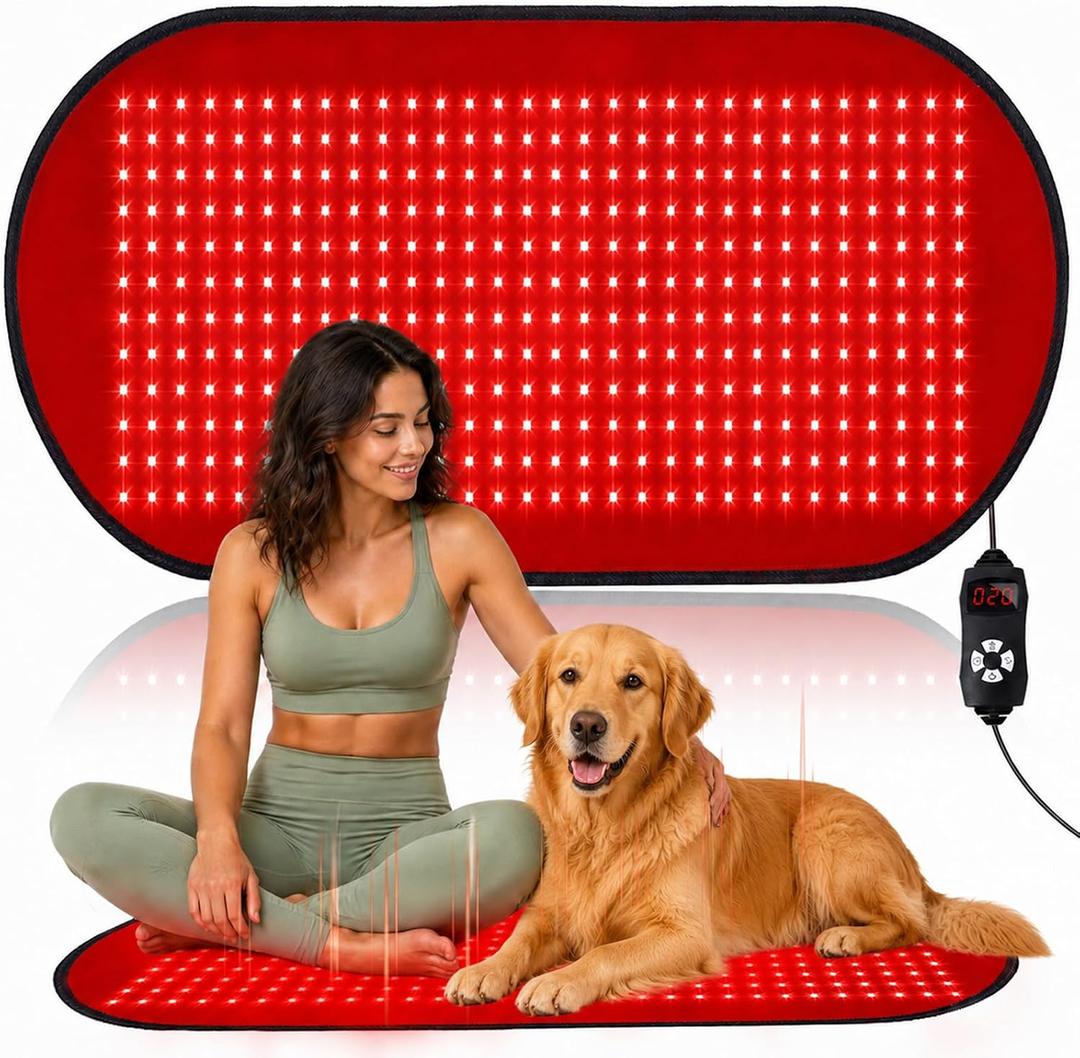 39.4"*23.6" Red Light Therapy Pad for Dogs Body, 360 LED Beads, 660nm and 880nm, Red Light Therapy for Dogs, Equipped with Timing Function and Controller, Suitable for the Dog's Back, Waist, and Legs