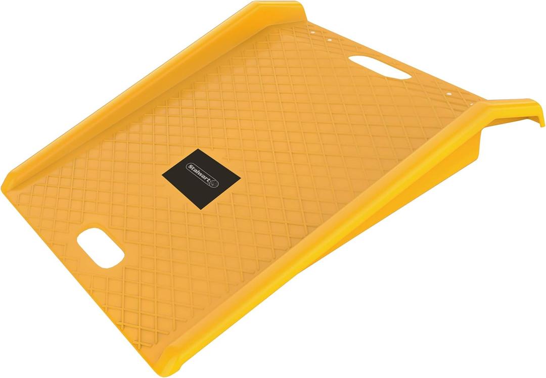 Curb Ramp - Heavy Duty, Portable Ramp with 1000lb Weight Capacity - for Furniture Dollies, Hand Trucks, or Moving Carts by Stalwart (Yellow)