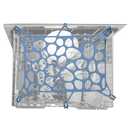 REVEX Silicone Dishwasher Net, Dishwasher Basket for Baby Items with 6 Adjustable Hooks, Dishwasher Mesh to Cover Baby Bottle Basket, Blue, 9.8"x14.5"