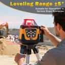 Red Rotary Laser Level 2000ft, 360 Degree Self Leveling Laser Level Kit with Receiver Remote Control and Surveying Tripod 16.4ft Staff, 5 Rotation Speeds& 4 Angles Adjustment,IP66 Waterproof.