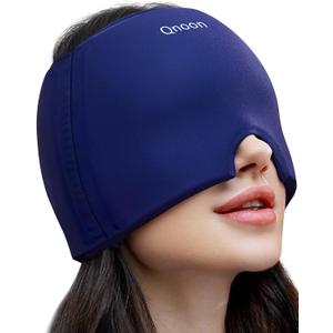 Migraine Relief Cap, Headache Relief Cap Mask Products, Cooling Odorless Gel Ice Head Wrap for Tension, Stress,Hangover & Puffy Eyes (Blue)