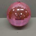 Mirror Ball, MUZTOP 10 Inch Disco Ball with Hanging Ring, Light Mirror Ball for Disco Parties DJ Stage Wedding Christmas Home Decor, Pink