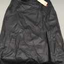 Popilush Faux Leather Skirts with Built in Mesh Shapewear Tummy Control High Waist Midi Skirt with Shaper for Women (Medium, Black)