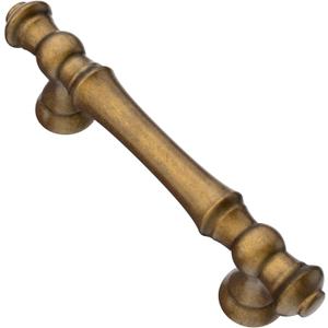 Alzassbg 10 Pack Antique Brass Cabinet Pulls, 3 Inch(76mm) Hole Centers Vintage Kitchen Hardware Cabinet Handles AL3085AE