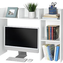 GlossyEnd Sturdy and Elegant Wood Dorm Desk Bookshelf Organizer, Office Desk Bookshelf Holder, Desktop Bookshelf Storage, Desk Book Organizer, Collage Dorm Desk Bookshelf, White