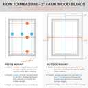 DEZ FURNISHINGS Cordless 2" Faux Wood Blind, 26.5" W x 48" H, Dark Oak