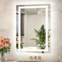 TETOTE LED Bathroom Mirror 22 x 30 Inch Lighted Bathroom Vanity Mirror with Lights, Brighter Frontlit and Backlit Light up Anti Fog Mirror, 3-Color Dimmable, Shatterproof Tempered Glass, Waterproof