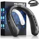 ChillGo Portable Neck Fan - 8400 RPM Enlarged Turbo Airflow - 5200mAh Personal Rechargeable Cooling Wearable Fan - Max 16H, 4 Speeds, Foldable, LED Display - Great Gifts for Men Women - 2nd Gen Black