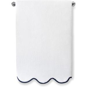 Kassatex Chairish Towels - White/Navy/Hand Towel (23 inches by 32 inches)