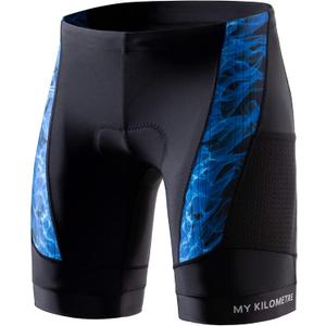MY KILOMETRE Mens Triathlon Shorts with Adjustable Drawstring Easy Reach Leg Pockets Chamois for Long-Distance Tri Race (X-Large, 2022-darkblue)