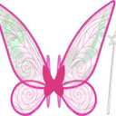 quescu Fairy Wings for Adults,Butterfly Wings for Girls,Angel Wings,Fairy Costume for Women Halloween Dress Up Party Favor Rose