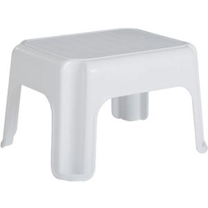 Rubbermaid Step Stool 9.5-Inch High White Plastic Small Single Step Stool for Kids/Adults in Home/Kitchen/Laundry/Garage/Bathroom
