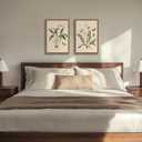 2pcs Framed Vintage Botanical Wall Art Canvas Prints Wildflower 16x24in