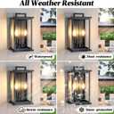 Large Outdoor Sconce Garage Lights Modern Outdoor Wall Light Exterior Wall Lantern Lights for House,Front Porch,2-Light Patio Wall Light Fixture with Thick Glass Shades E12 Waterproof 1 Pack