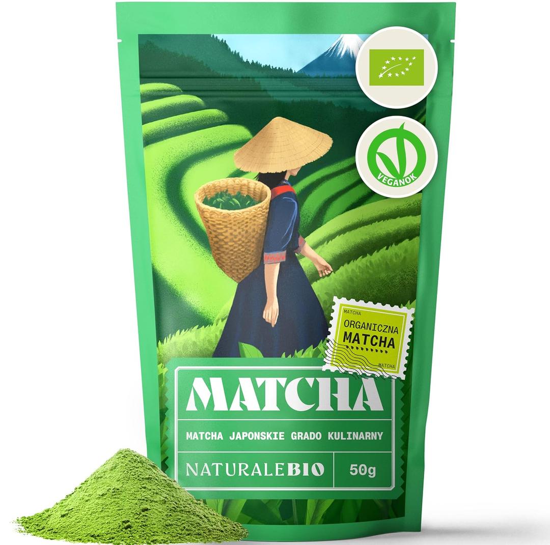 NaturaleBio Matcha Powder, 1oz - Harvested in Japan - USDA Organic Matcha Green Tea Powder - Vegan & Vegetarian Friendly BB 8/2025