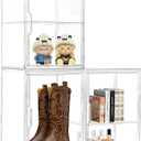 Attelite Acrylic Display Case Compatible with Labubu POP MART, Clear Stackable Plastic Storage Bins with Magnetic Lid, Display Box for Large Figures Collectibles, Cosmetic, Shoe, Perfume and Purse