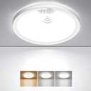 BLNAN Motion Sensor Ceiling Light Wired, 12 Inch 3000K 4000K 5000K Selectable LED Flush Mount Light Fixture, Motion Activated Light with Timer for Hallway Stair Walk-in Closet, Non-Dimmable, 12inch-1pack
