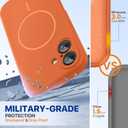 Miracase Compatible with iPhone 16 Case, [Soft Anti-Scratch Microfiber Lining], Compatible with MagSafe, Liquid Silicone Case Shockproof Drop Protection Phone Case for 16,Orange