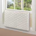 Homydom Air Conditioner Cover Inside, AC Unit Cover Double Insulation Defender, High Elasticity, Light Yellow M-25"x 16"x 3.5"(L x H x D)