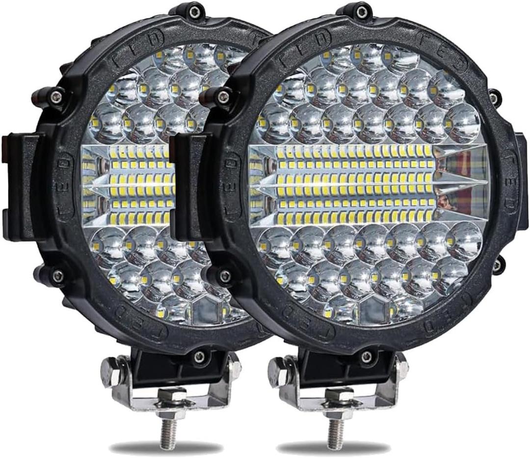 WINBANG 7 Inch Round LED Light Bar, 2PCS 201W Driving Light Bar Fog Lights Combo Beam LED Off Road Lighting for SUV, Truck, ATV, SUV,Hunters