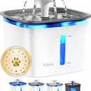 Veken 95oz/2.8L Pet Fountain, Automatic Cat Water Fountain Dog Water Dispenser with Replacement Filters for Cats, Dogs, Multiple Pets (Grey, Plastic)