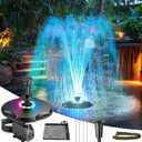 Antfraer Floating Pond Fountain with LED Lights, 40W 660GPH Pond Pump with 3 Modes Spray, Floating Fountain 27FT Power Cord & 65.6FT Mooring Line for Garden Pond and Waterfall DIY Features