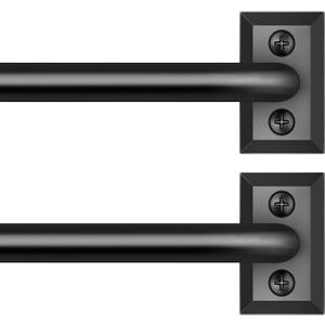 Hei!Dear 2 Pack Blackout Curtain Rod for Windows 48 to 84 inch (4-7Ft), Wrap Around Room Darkening Curtain Rods, 5/8" Samll Adjustable Modern Decorative Window rod,Black