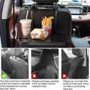 Foldable Car Seat Back Portable Tray for Food Dining Drink and Laptop, Hanging Car Steering Wheel Tray (2 Pack)